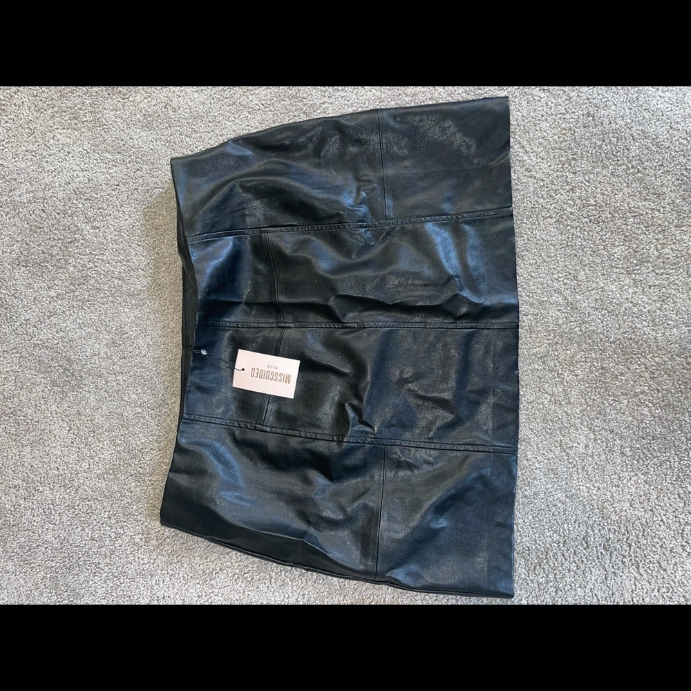 Missguided Faux Leather Panel Mini Skirt